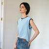 OLrain欧芮儿2025年新款休闲撞色无袖复古T恤拼接圆领女宽松上衣 商品缩略图2