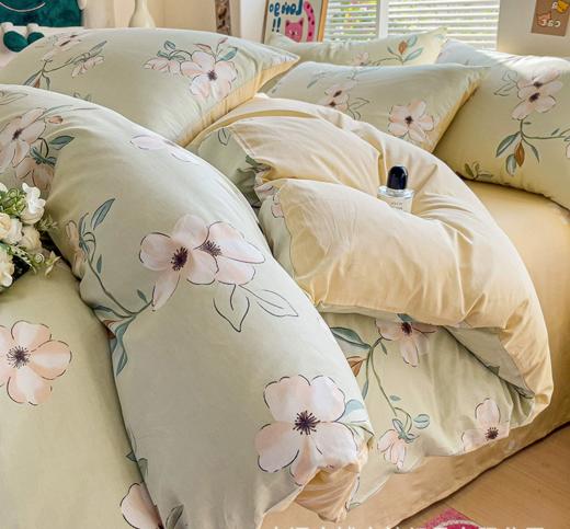 【商场千元 全棉印花四件套】A类母婴 纯棉小清新纯棉被套 双人宿舍学生三件套 商品图12