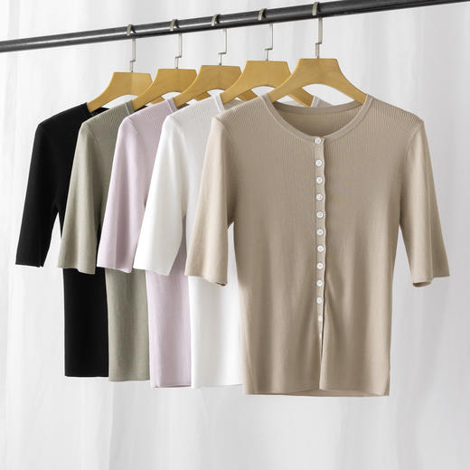 【高品质私服】【扬子精纺羊毛四平半高领短袖】进口德国斯托尔正16针织造，1*1工艺织造YS2007-CC 商品图1