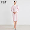艾尚臣粉色气质连衣裙2025春新款优雅经典单排扣西装裙通勤工作服 商品缩略图2