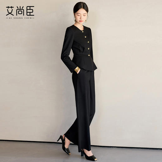 艾尚臣高端西装外套女黑色职业装酒店珠宝店前台西服正装工作服春 商品图4