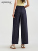 【演绎随性】阿菁娜老钱风通勤高腰亚麻直筒休闲裤F30C210012 商品缩略图2