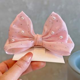 珍珠蝴蝶结立体顶夹