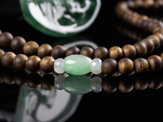 XY0007原创沉香+翡翠飘色狼牌挂件 商品图8