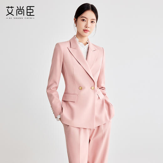 艾尚臣职业套装女士高级感长袖西装工作服职场通勤女神范西服套裤 商品图1