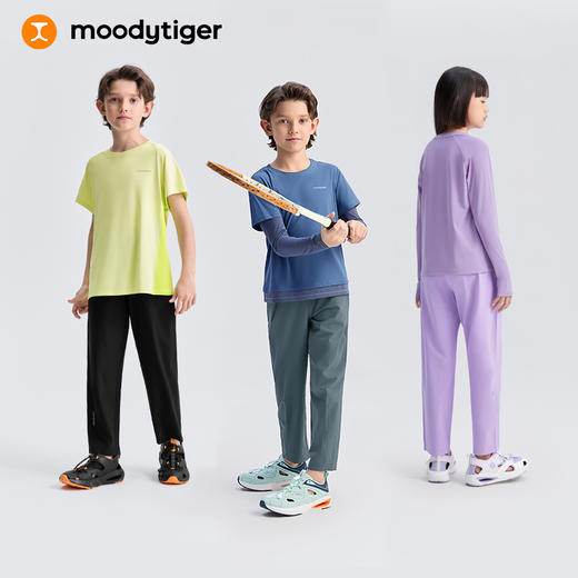 【DR暑假】moodytiger儿童长裤25夏新防晒透气拒水快干户外运动休闲裤52511305 商品图4