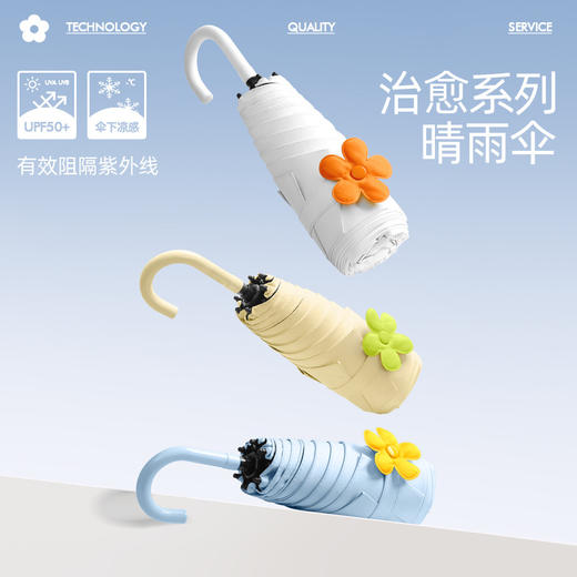 【超轻❗️日系小弯钩花瓣伞】新款黑科技，可挂式！可爱治愈遮阳太阳伞女五折迷你防晒防紫外线小巧便携晴雨两用伞 商品图3