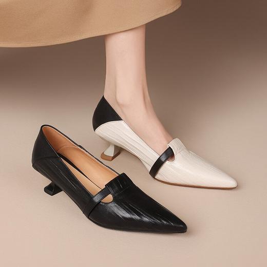 【预售5天】时尚法式低跟小皮鞋，拼色气质显瘦单鞋PLGZ&D171-2 商品图1