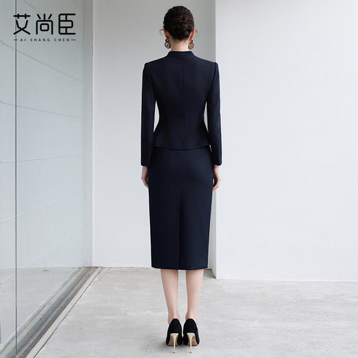 艾尚臣2025新款时尚套装女简约法式单排多扣优雅西装半身裙套装春 商品图4