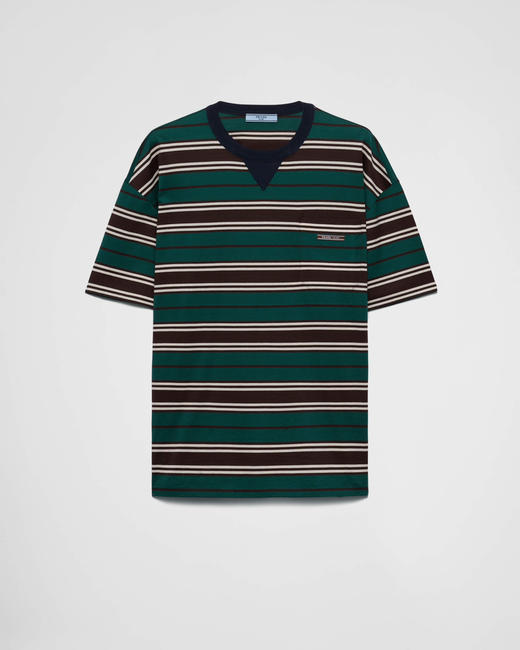 PD-T 徽标绿条纹T恤 商品图0