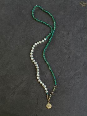 SpoiledBrat Jewelry珍珠磷灰石极光吊坠项链