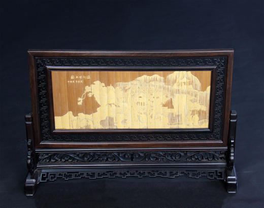 瀛洲学士图°留青雕插屏68*45cm 商品图0