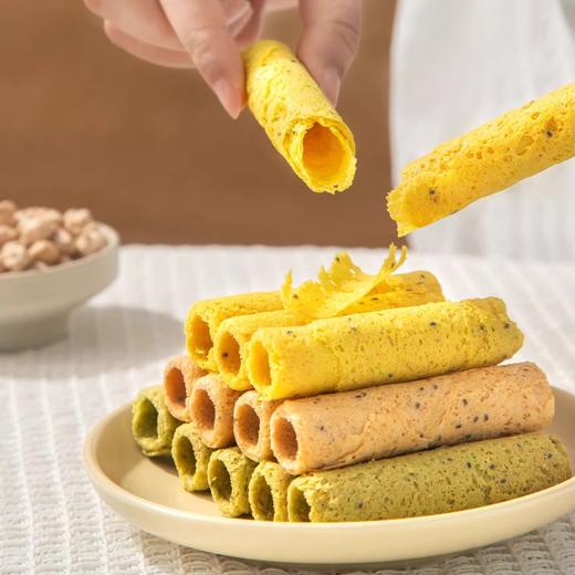 原豆复兴 鹰嘴豆植物蛋白卷 姜黄味/肉桂味/羽衣甘蓝味  80g/盒 商品图2