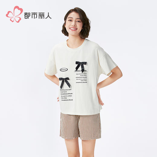 都市丽人舒适外出女士棉质短袖套装薄40支TC拉架短袖类LHH2D2 商品图2