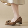 【预售5天】柔软舒适通勤百搭羊翻皮水钻方扣高跟气质单鞋女WXJFG&W412 商品缩略图1