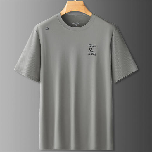 【冰丝】【DDS】大依优型大码短袖T恤休闲圆领冰丝半袖体恤汗衫男士加肥大码夏装薄款半袖衫上衣 商品图1