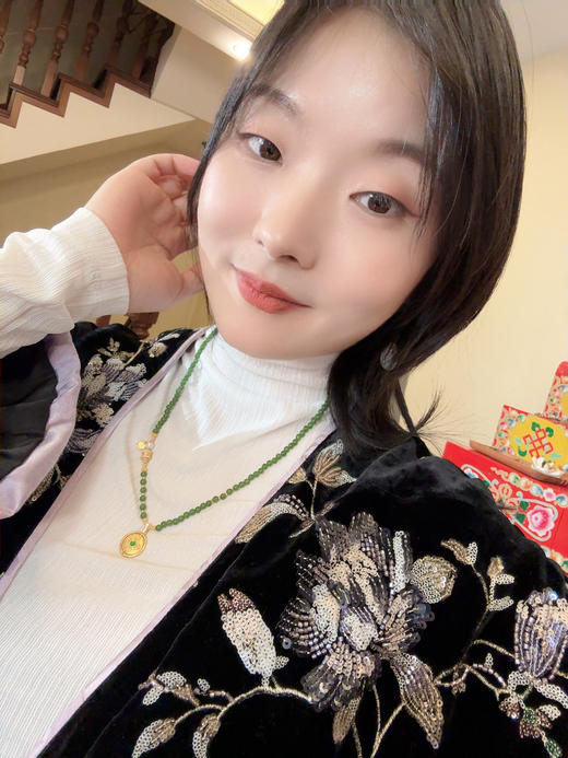 3.8女神节特别设计回馈款！花花团原创东方美学新中式国风项链——南红、碧玉4mm扎基拉姆转金筒项链项链+一款多戴葫芦款项链～碧玉玉质温润如脂，色泽青翠含烟、佩戴气质典雅！南红通透莹润、喜庆吉祥！ 商品图4