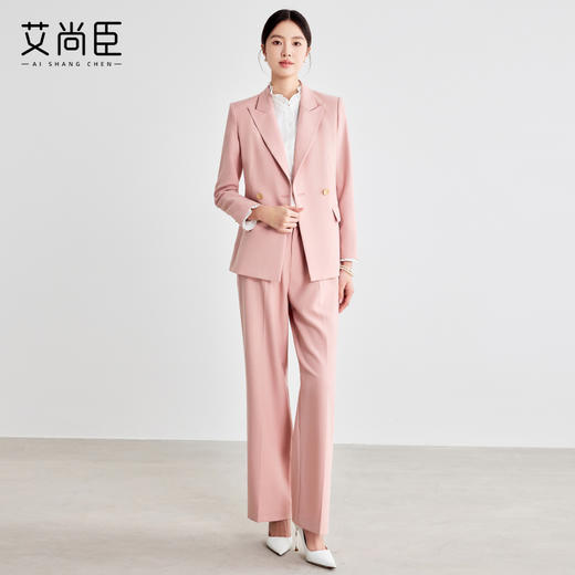 艾尚臣职业套装女士高级感长袖西装工作服职场通勤女神范西服套裤 商品图3