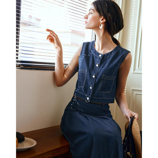 OLrain欧芮儿法式时尚套装女夏季2025年新款气质老钱风牛仔两件套 商品图4