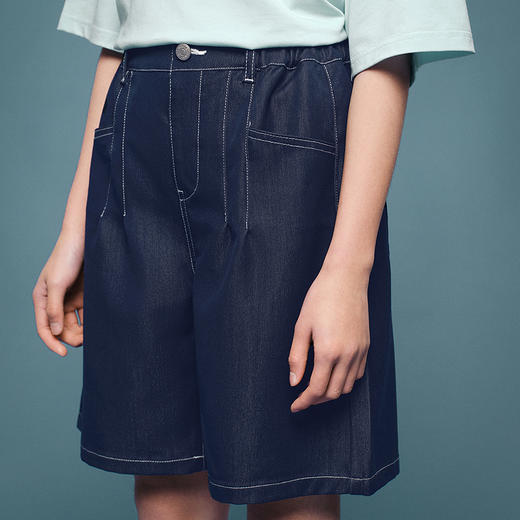 笛莎Deesha青少年女童裤子2025夏季女童牛仔短裤 商品图3