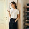 OLrain欧芮儿2025春夏新款白色简约百搭下摆拼接蕾丝边圆领T恤女 商品缩略图0
