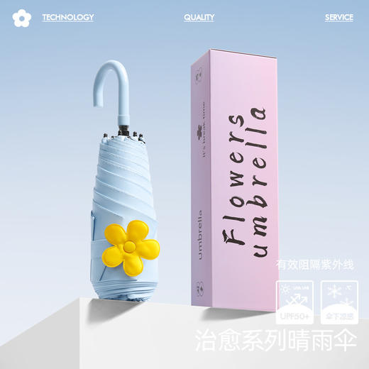 【超轻❗️日系小弯钩花瓣伞】新款黑科技，可挂式！可爱治愈遮阳太阳伞女五折迷你防晒防紫外线小巧便携晴雨两用伞 商品图7