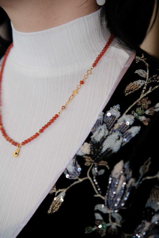 3.8女神节特别设计回馈款！花花团原创东方美学新中式国风项链——南红、碧玉4mm扎基拉姆转金筒项链项链+一款多戴葫芦款项链～碧玉玉质温润如脂，色泽青翠含烟、佩戴气质典雅！南红通透莹润、喜庆吉祥！ 商品图13