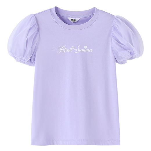 女童速干圆领短袖针织衫夏季新款安奈儿童装EG521118 商品图9