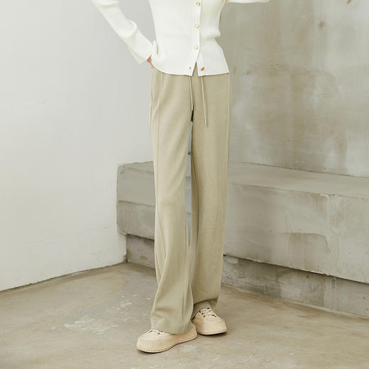 【女神节福利、莫代尔窄版直筒】逸阳高腰垂感宽松直筒休闲裤子0969 商品图2