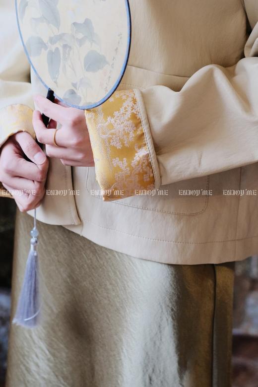 【门店同款】ENJOY春季云敛-春光推盏中式皮外套 161900229 商品图5