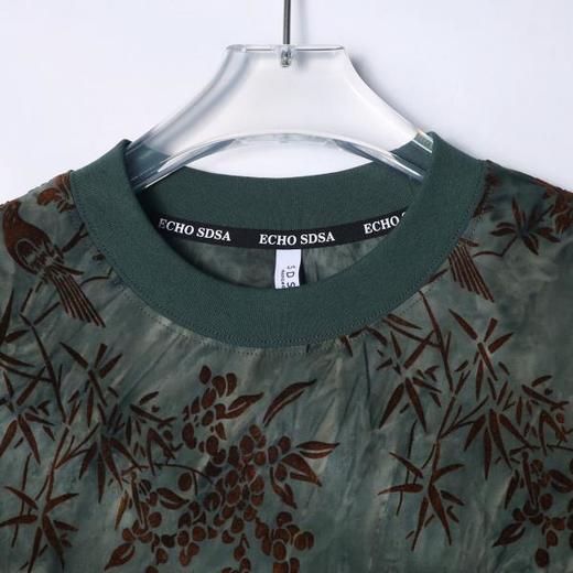 T2664夏季新款时尚个性花鸟树木印花扎染国潮新中式百搭休闲短袖上衣 商品图2