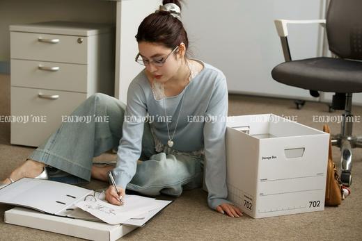 【门店同款】ENJOY春季“盐貌似糖”蕾丝打底斜肩针织 161943940 商品图7