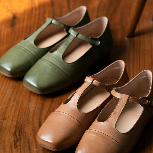 牧衣游原创 复古小羊皮鞋文艺复古百搭单鞋 一愿【不支持会员折】 商品图0