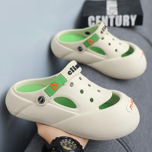 【夏季新款洞洞鞋】男踩屎感厚底拖鞋防滑软底外穿透气沙滩凉鞋男。ry 商品图0