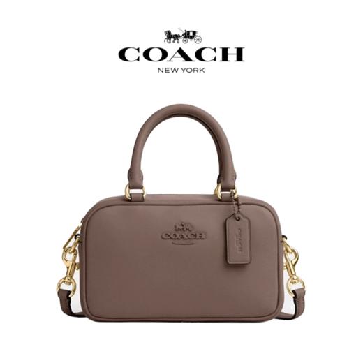 【质保一年】【礼盒礼袋 】COACH蔻驰女士小方包 奥莱波士顿桶包通勤时尚单肩斜挎手提包 商品图1