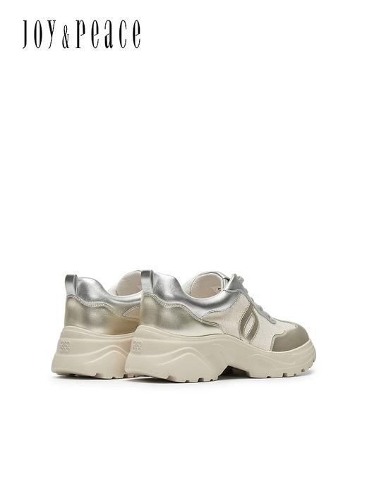 Joy&peace真美诗 盛夏光年2025春季新款金色休闲运动鞋厚底老爹鞋女YYM32AM5 商品图1