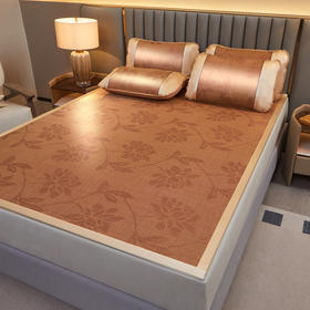 【凉席古藤席】夏季裸睡可折叠空调席 单双人家用软席子 冰丝凉席三件套 