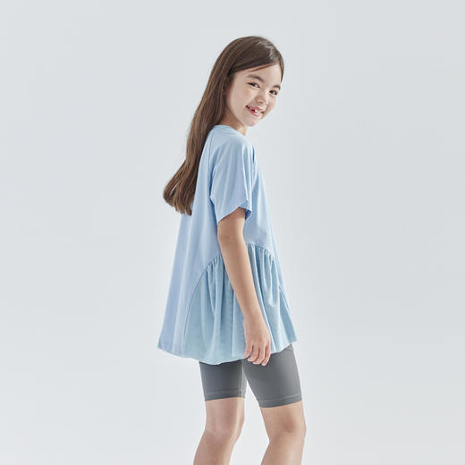 cicochild2025年夏季新款亲子中大女童网纱拼接短袖凉感莫代尔T恤 商品图2
