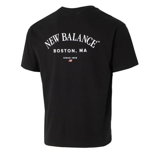 New Balance纽巴伦 男士黑色全棉短袖T恤 商品图4