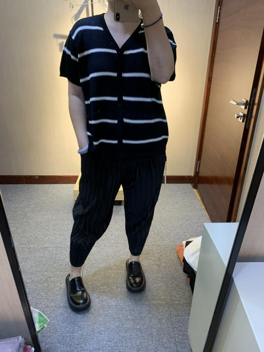 水淼爆款2025夏新款高档休闲针织黑白条开衫0707（含桑蚕丝 莱赛尔纤维） 商品图9