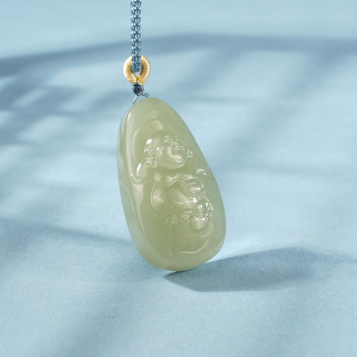 新疆国玉盟世玉湖水料【福禄佛缘】和田玉挂件【带证书·顺丰物流】 商品图3