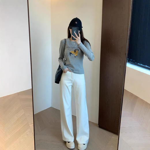 版型超好显瘦显高四面弹高腰窄版直筒阔腿裤拖地牛仔裤女春！ 商品图1