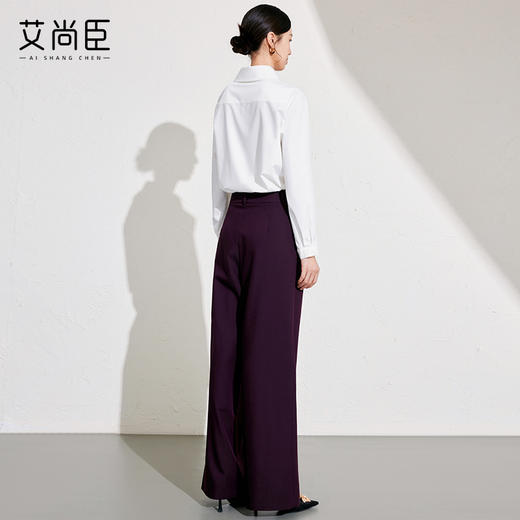 艾尚臣设计感衬衫女2025新款通勤白色衬衣长袖时尚简约挺括上衣春 商品图4