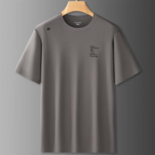 【冰丝】【DDS】大依优型大码短袖T恤休闲圆领冰丝半袖体恤汗衫男士加肥大码夏装薄款半袖衫上衣 商品图3