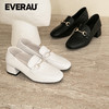EVERAU跟高3.8cm高跟马衔扣复古乐福鞋女鞋EA7051 商品缩略图1