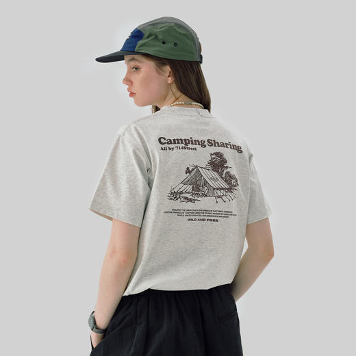 714street凉感防晒户外灯印花短袖T恤男2025夏季新款国潮宽松上衣 商品图1