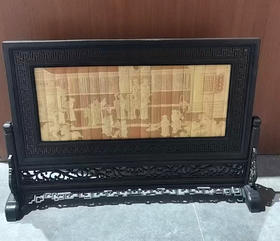 吉星高照°留青雕插屏68*45cm