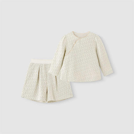 英氏套装春秋女童长袖短裤两件套2025新款洋气YRABJ1R017A 商品图1