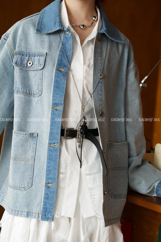 【门店同款】ENJOY春季盐貌似糖下摆拼接蕾丝衬衫 161895861 商品图5