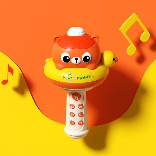 鸭子游泳圈小熊话筒儿童早教玩具麦克风一体无线回声卡拉ok唱歌机 商品图4